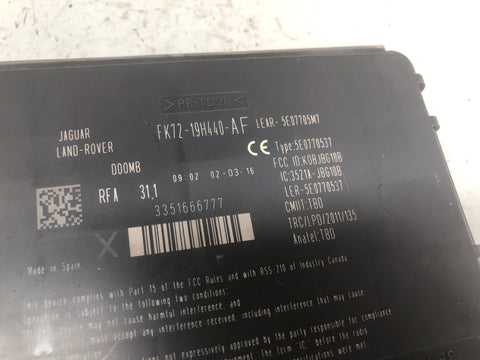 Discovery Sport Keyless Entry Module FK72-19H440-AF L550 2014 to 2019