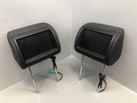 Range Rover Evoque Head Rests Pair With Screens Black Leather With Remote Kit