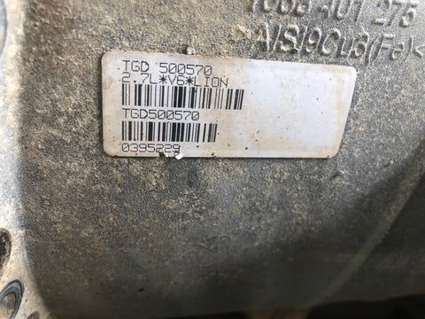 Automatic Gearbox 2.7 TDV6 Discovery 3 Range Rover Sport TGD500570 K02066