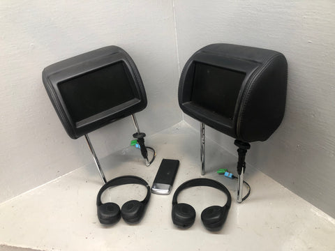 Range Rover Evoque Head Rests Pair With Screens Black Leather With Remote Kit
