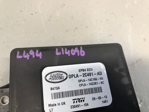 Range Rover Sport Handbrake Control Module L494 DPLA-2C491-AD 2014 to 2022