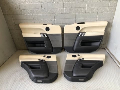 Range Rover Sport Door Cards Set Black and Ivory L494 2014 to 2018 L14096