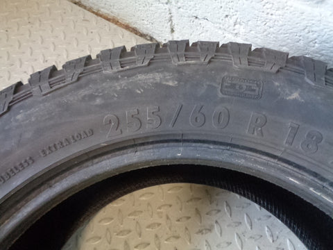 General Grabber A/T Part Worn Tyre 255/60R18 8mm Tread 255 60 18 D190523A