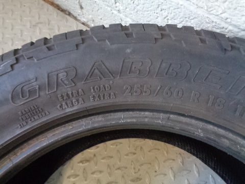 General Grabber A/T Part Worn Tyre 255/60R18 6mm Tread 255 60 18 D190523B