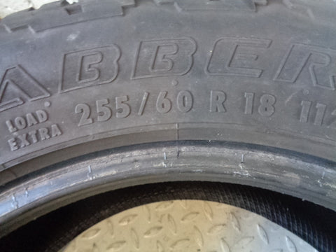 General Grabber A/T Part Worn Tyre 255/60R18 6mm Tread 255 60 18 D190523B