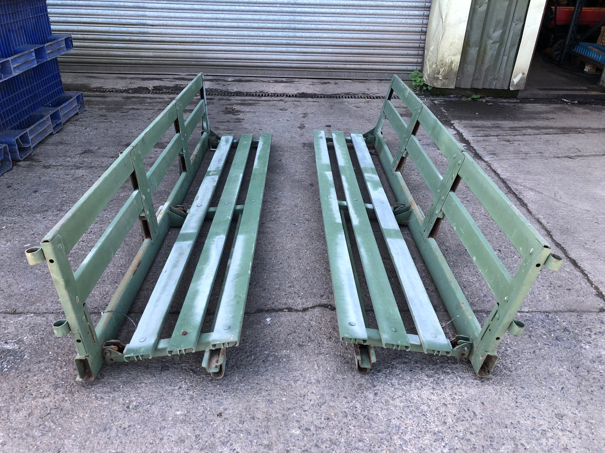 Humvee Rear Bench Seats Foldable Green Metal Military Spec 1985 to Present H1
