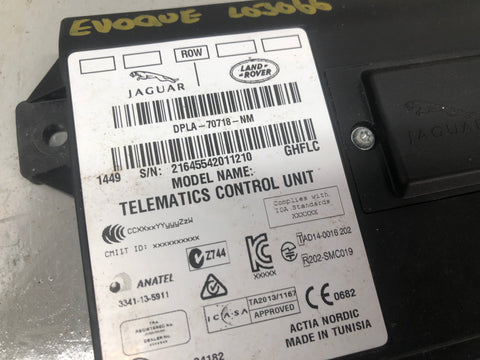 Range Rover Evoque Telematics Control Module DPLA-70718-NM 2011 to 2018