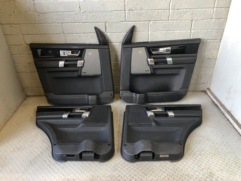 Discovery 4 Door Cards Black Set of 4 Silver Trim Land Rover 2009 to 2013 J23096