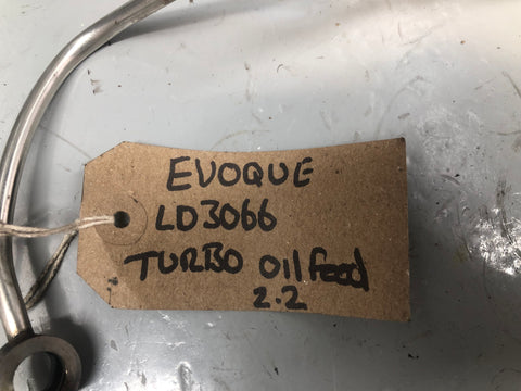 Range Rover Evoque Turbo Oil Feed Pipe 2.2 SD4 2011 to 2015 Land Rover