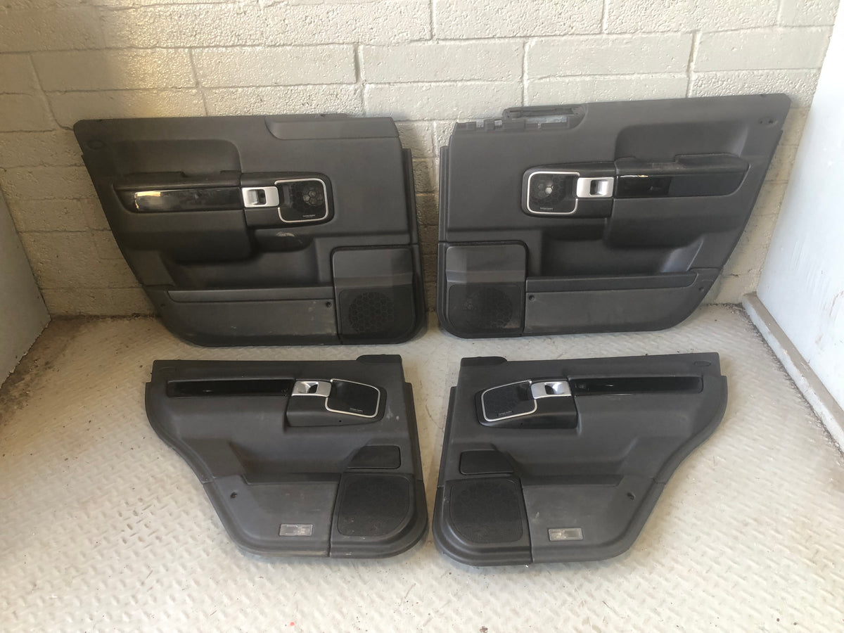 Range Rover L322 Door Cards x 4 in Black with Black Trim 2006 to 2009 D01076
