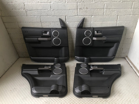 Discovery 3 Door Cards Black Set of 4 Grey Trim Land Rover 2004 to 2009 J12086