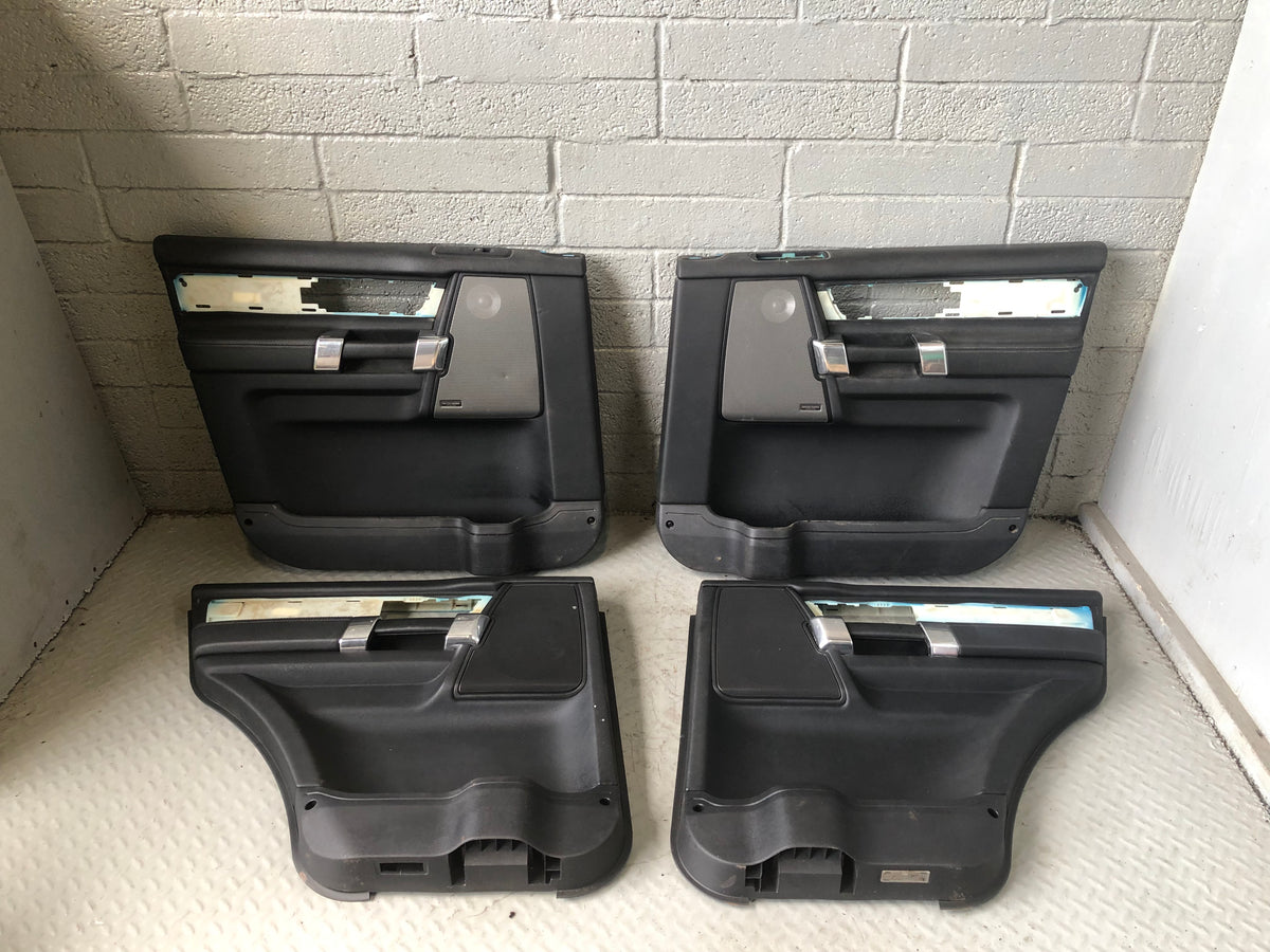 Discovery 4 Door Cards Black Set of 4 Silver Trim Land Rover 2009 to 2013 D27056