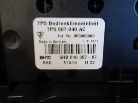 Porsche Cayenne 958.1 92A Climate Control A/C Heater 7P5.907.040.AC 2011 to 2014