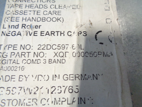 Discovery 2 Stereo Head Unit Radio Cassette Player XQD000050PMA R03015