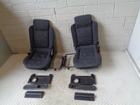 Discovery 2 Dickie Seats Pair Black / Grey Cloth 3rd Row Land Rover 1998 to 2004