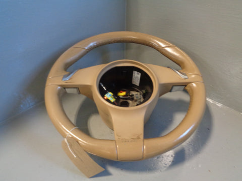 Porsche Cayenne 958.1 92A Steering Wheel Tiptronic in Beige Leather 2011 to 2014