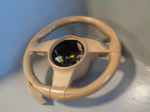 Porsche Cayenne 958.1 92A Steering Wheel Tiptronic in Beige Leather 2011 to 2014