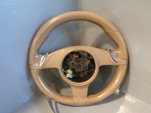 Porsche Cayenne 958.1 92A Steering Wheel Tiptronic in Beige Leather 2011 to 2014