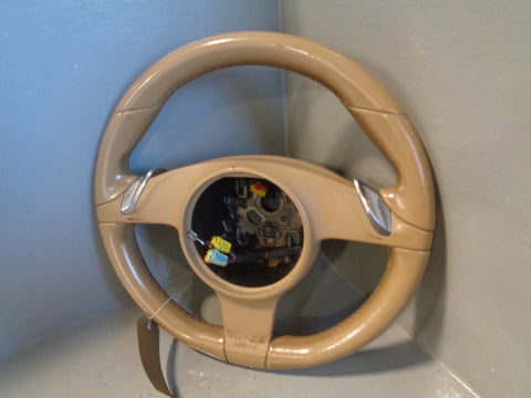 Porsche Cayenne 958.1 92A Steering Wheel Tiptronic in Beige Leather 2011 to 2014