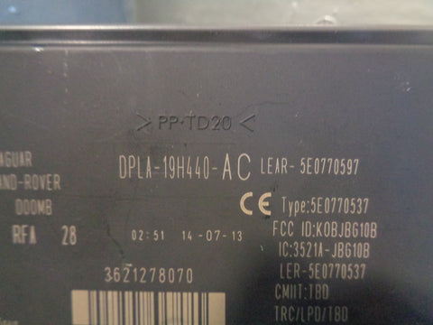 Discovery 4 Keyless Control Module DPLA-19H440-AC Land Rover 2009 to 2013