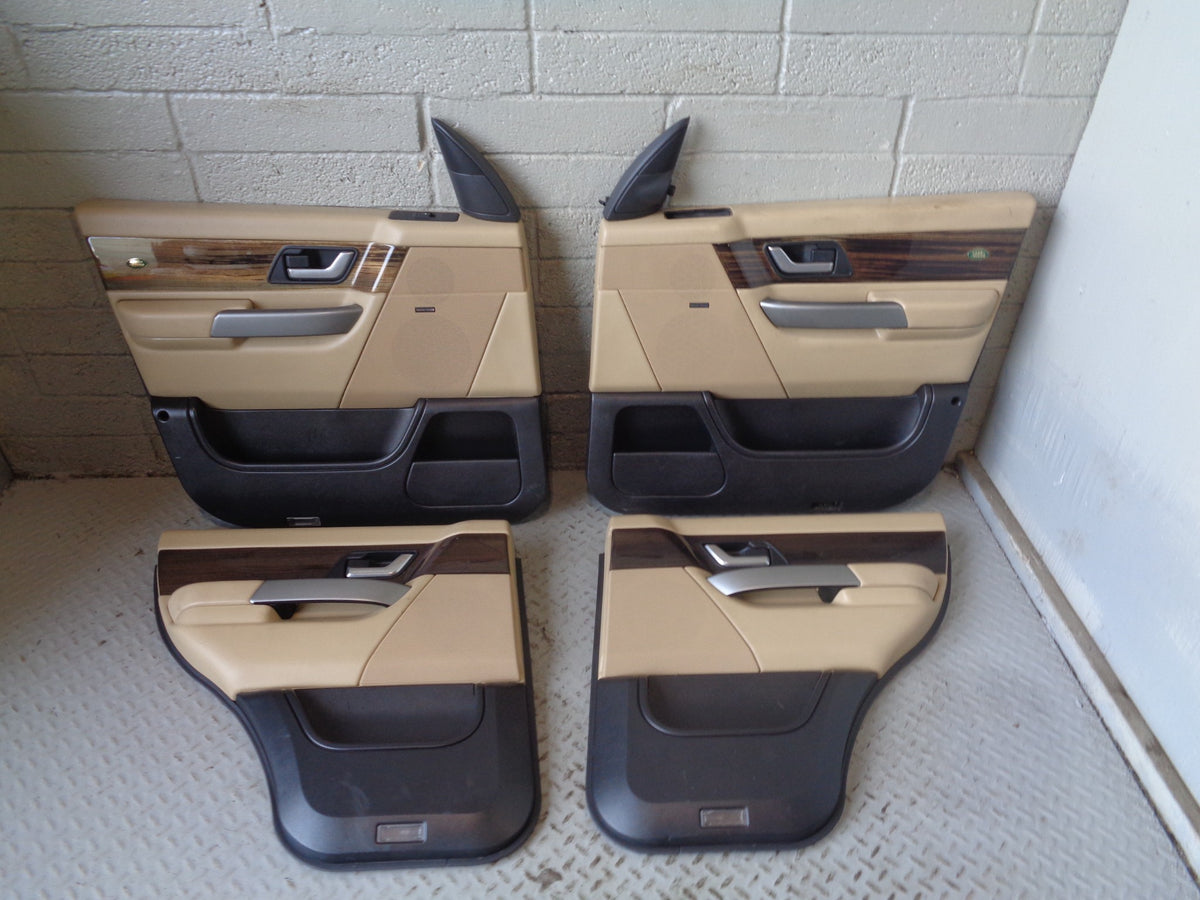 Range Rover Sport Door Cards in Beige with Wood Trim L320 2005 to 2009 K03035