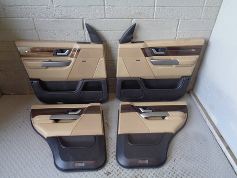 Range Rover Sport Door Cards in Beige with Wood Trim L320 2005 to 2009 K03035