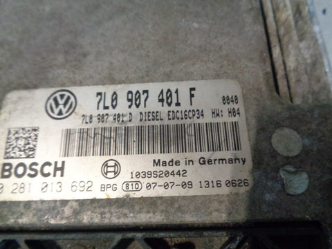 Volkswagen VW Touareg 7L Engine ECU 3.0 BKS Diesel 7L0 907 401 F 2004 to 2010