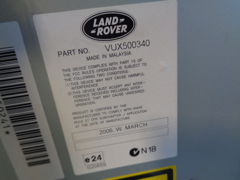 Range Rover Sport Radio With CD Player VUX500340 HSE L320 2005 to 2009