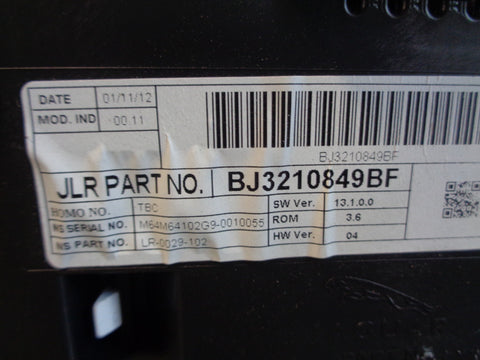 Range Rover Evoque Instrument Cluster Speedo BJ3210849BF 2011 to 2015