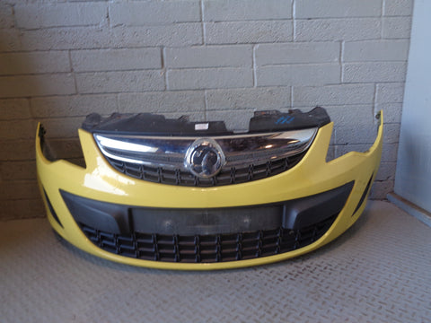 Vauxhall Corsa D Bumper Front Sunny Melon Yellow 40Q Facelift 2010 to 2014