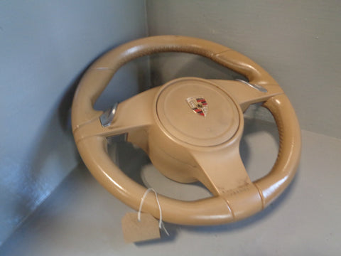 Porsche Cayenne 958.1 92A Steering Wheel Tiptronic in Beige Leather 2011 to 2014