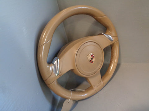Porsche Cayenne 958.1 92A Steering Wheel Tiptronic in Beige Leather 2011 to 2014