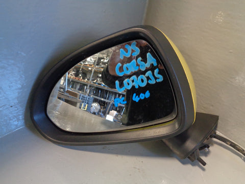 Vauxhall Corsa D Near Side Door Mirror Yellow Passenger Left 2006 to 2014