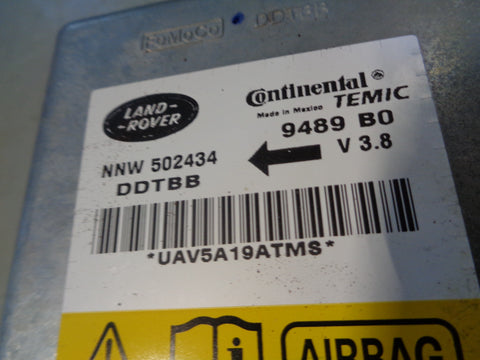 Range Rover Sport SRS Airbag ECU NNW502434 Land Rover 2005 to 2009