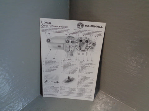 Vauxhall Corsa D FACELIFT Handbook Owners Manual with Wallet 2010 to 2014