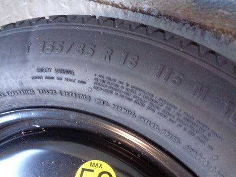 Range Rover Evoque Spare Wheel and Tyre Steel Space Saver 18" 155/85R18 L22055