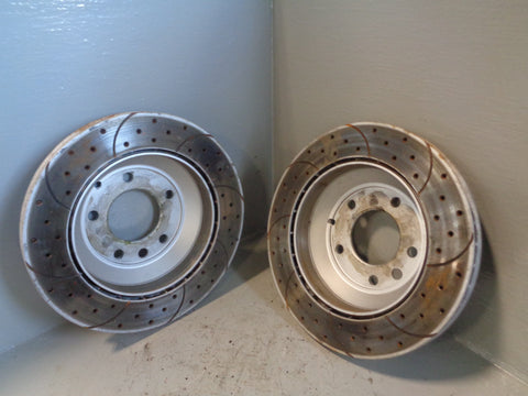 Porsche Cayenne 958 92A Brake Discs Rear Pair Vented and Drilled 2011 to 2018