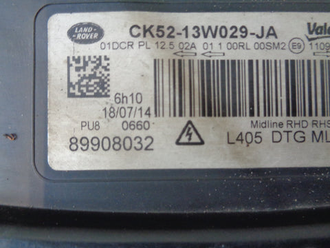 Range Rover L405 Headlight Xenon Off Side Right CK52-13W029-JA 2013 to 2017