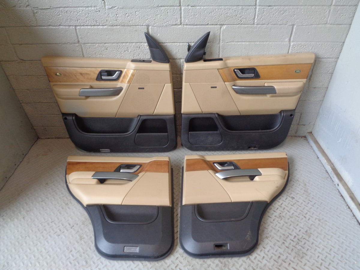 Range Rover Sport Door Cards in Beige with Wood Trim L320 2005 to 2009 L14045
