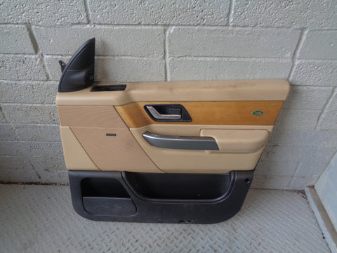 Range Rover Sport Door Cards in Beige with Wood Trim L320 2005 to 2009 L14045