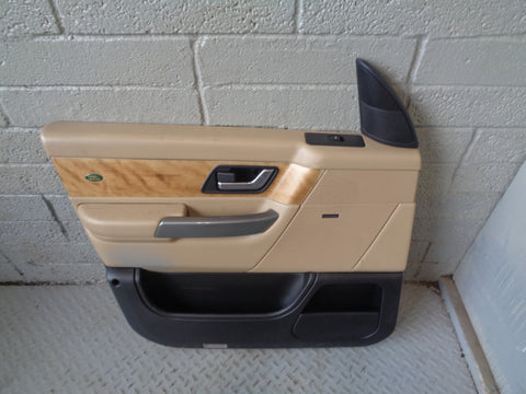 Range Rover Sport Door Cards in Beige with Wood Trim L320 2005 to 2009 L14045