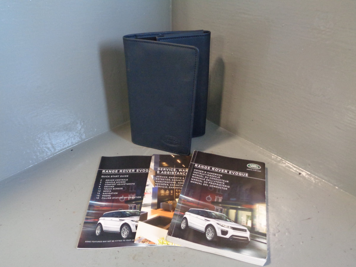 Range Rover Evoque Handbook User Manual in Wallet L538 2016 to 2018 L22055