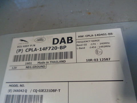 Range Rover Evoque DAB Radio Module CPLA-14F720-BP 2016 to 2018