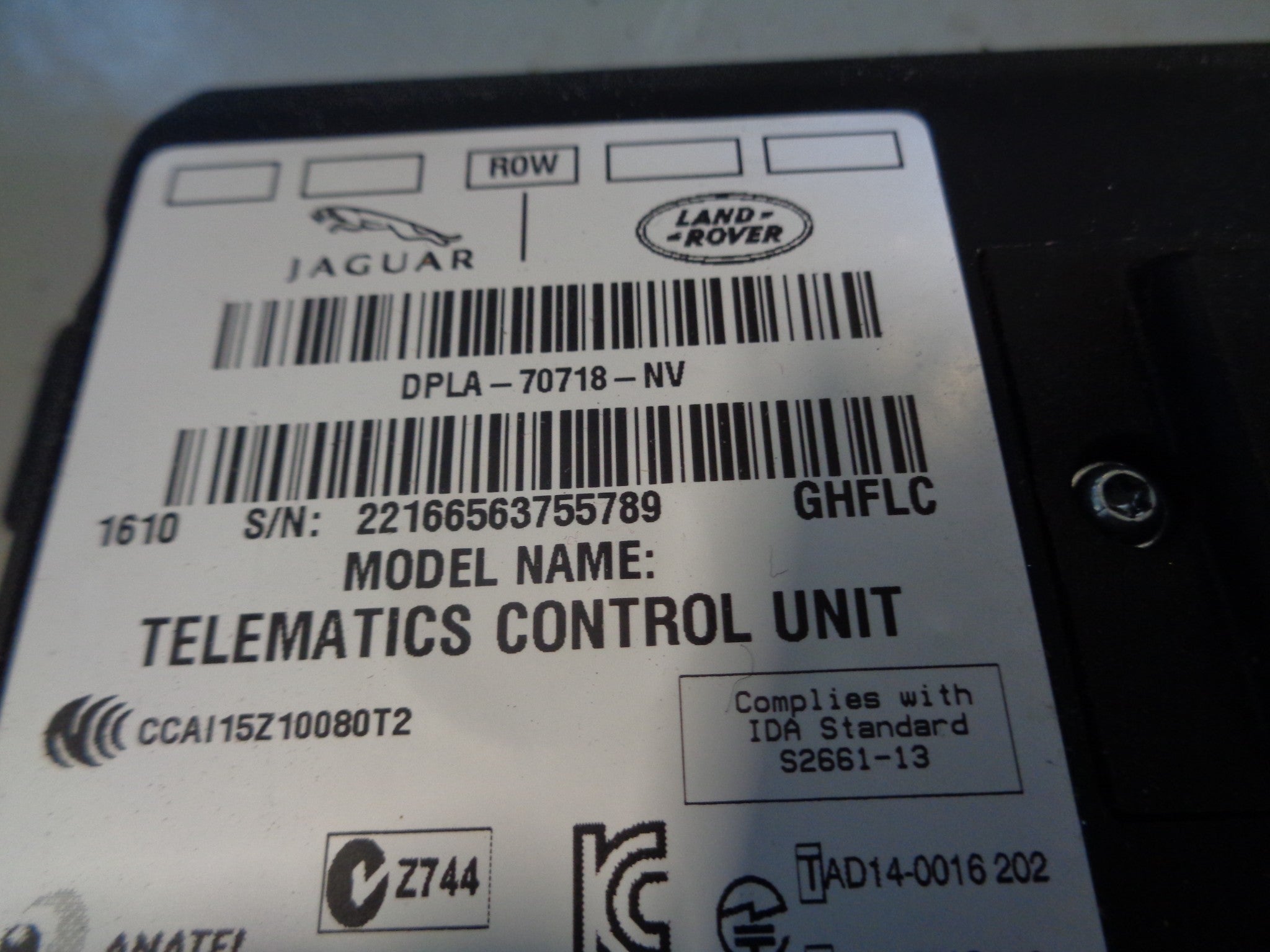 Telematic Range Rover Range Rover Evoque Telematics Control Module DPLA-70718-NV 2011 to 201 ...