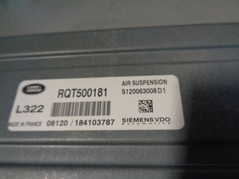 Range Rover Air Suspension Module ECU L322 RQT500181 2006 to 2009