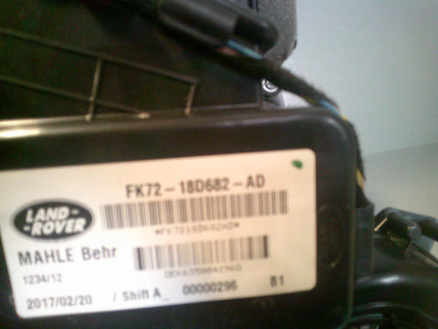 Discovery Sport Rear Heater Box Blower FK72-18D682-AD Land Rover 2014 to 2019