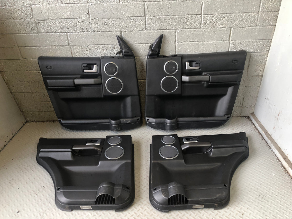 Discovery 3 Door Cards Black Set of 4 Grey Trim Land Rover 2004 to 2009 J17076