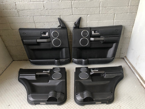 Discovery 3 Door Cards Black Set of 4 Grey Trim Land Rover 2004 to 2009 J17076