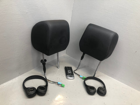 Range Rover Evoque Head Rests Pair With Screens Black Leather With Remote Kit