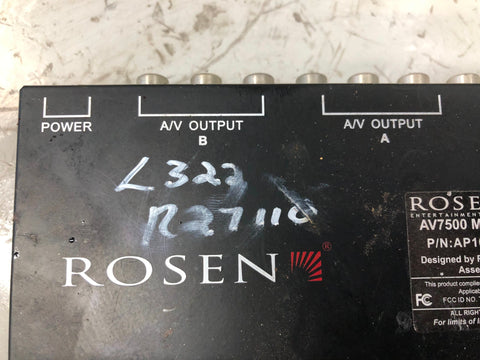 Rosen AV7500 Monitor DVD Entertainment Module A/V Input Output Unit with Remote